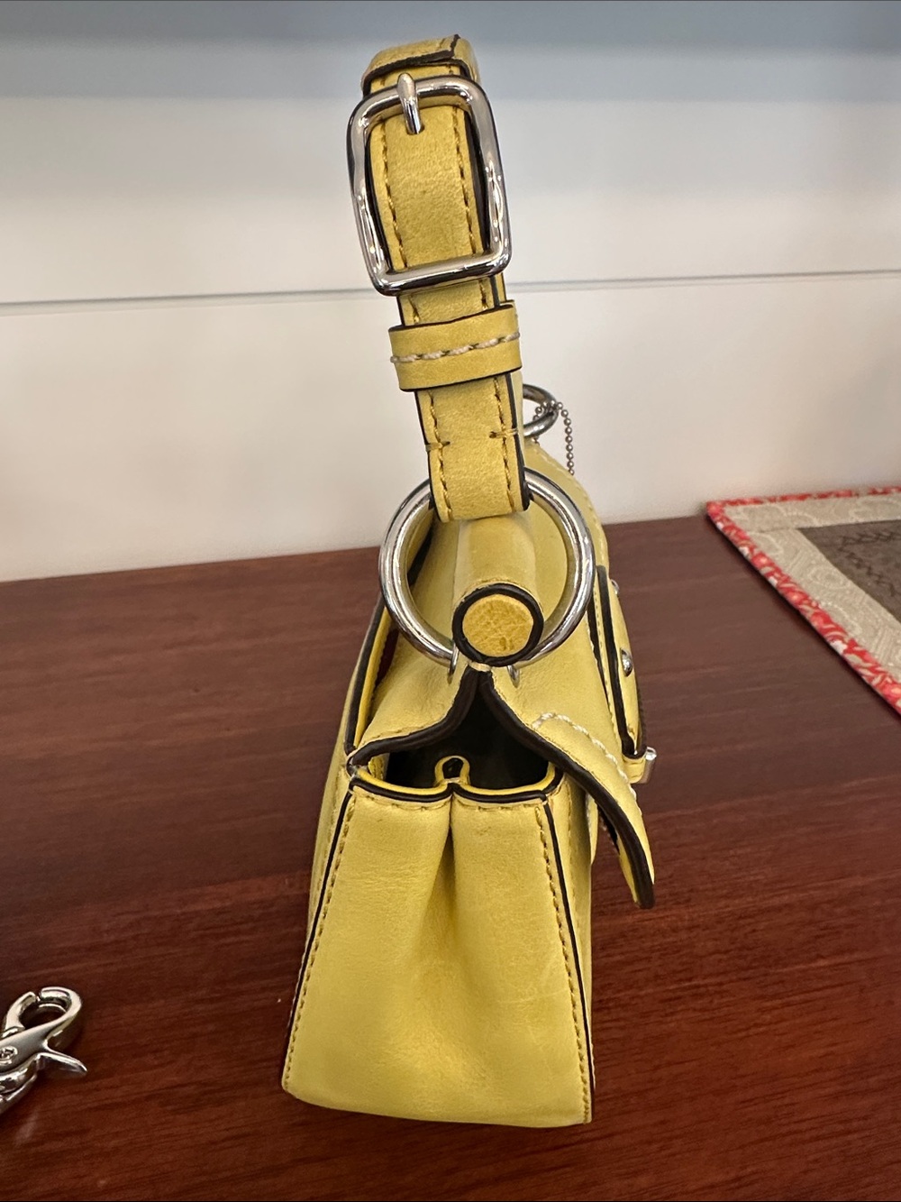 Coach Yellow Leather Mini Turnlock Satchel - Picture 5 of 8